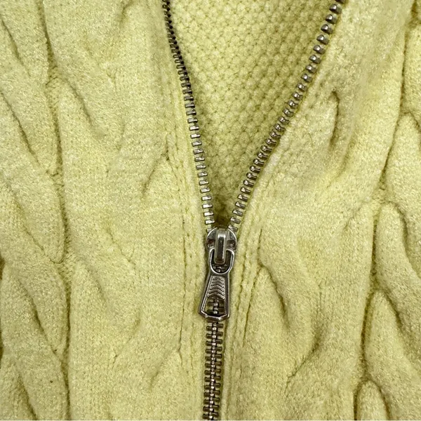 Free People Yellow Cable Knit Quarter Zip Sweater Vest Womens M Classic Preppy - Image 8
