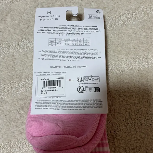 ALO Yoga Pink Crew Socks - Image 4