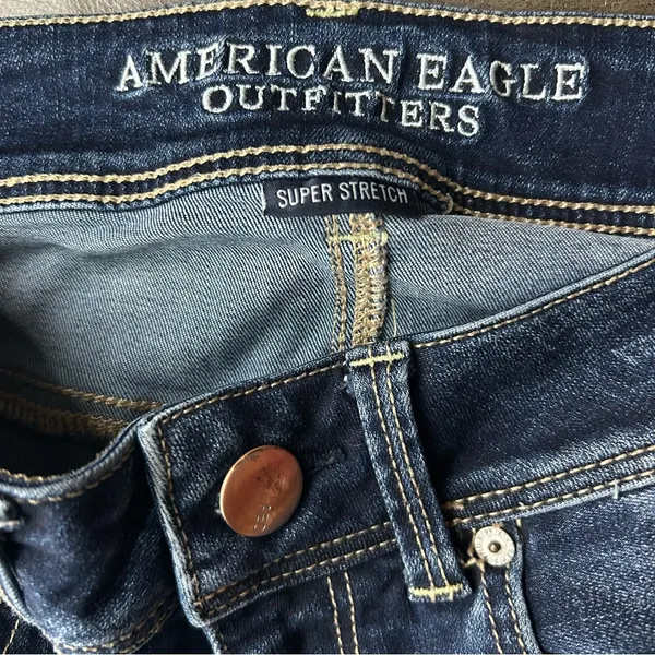 American Eagle Outfitters Deep Blue Flare Jeans - Image 3