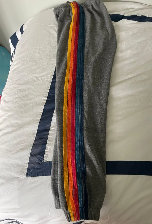 Aviator Nation 5-Stripe Sweatpants - Heather Grey - Women's XS☀️🌊🏄🏼‍♀️ - Image 5