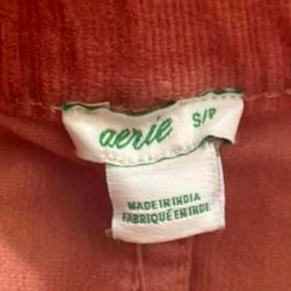 Women’s Aerie Hi Waisted A line Corduroy Mini Skirt Orange Small NWT - Image 3
