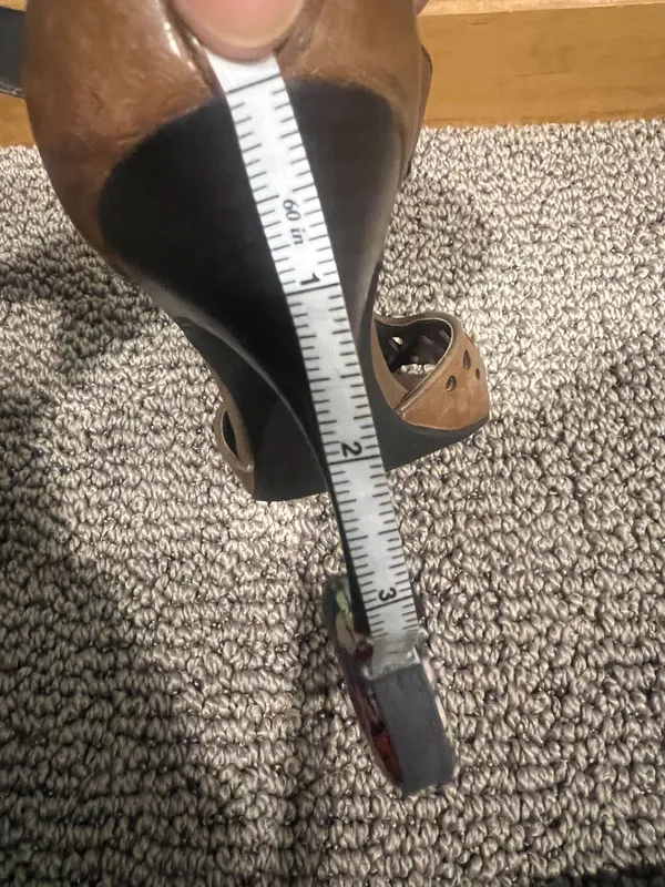 Franco Sarto Brown Leather T Strap Heels, Size 6 - Image 9