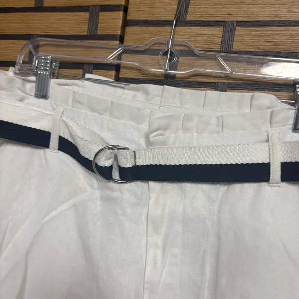 Sofia Vergera White Blend Linen Blend Shorts Size‎ 14 - Image 3