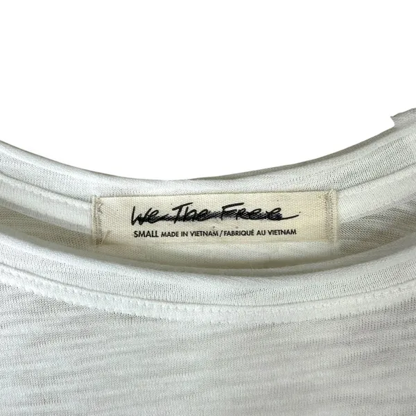 Free People We The Free Aria Trapeze White Boho Drapey Asymmetric Crewneck Top - Image 6