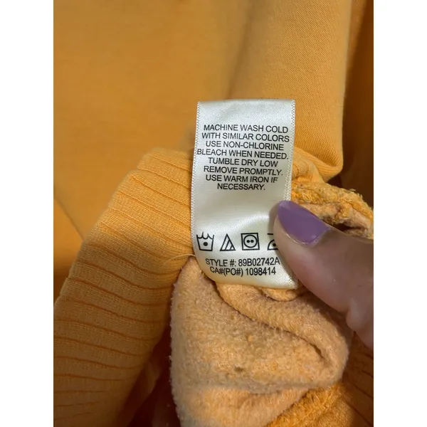 C&C California Womens Sunwashed Quarter Zip Sweatshirt Orange Large Relaxed Fit - Image 13