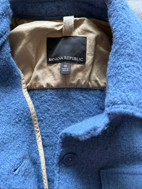 Banana Republic Dusty Blue Wool Button Jacket - Image 2