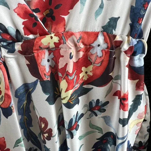 Sachin & Babi Floral Midi Dress Size 6 V-Neck Batwing Sleeve Boho Resale - Image 9