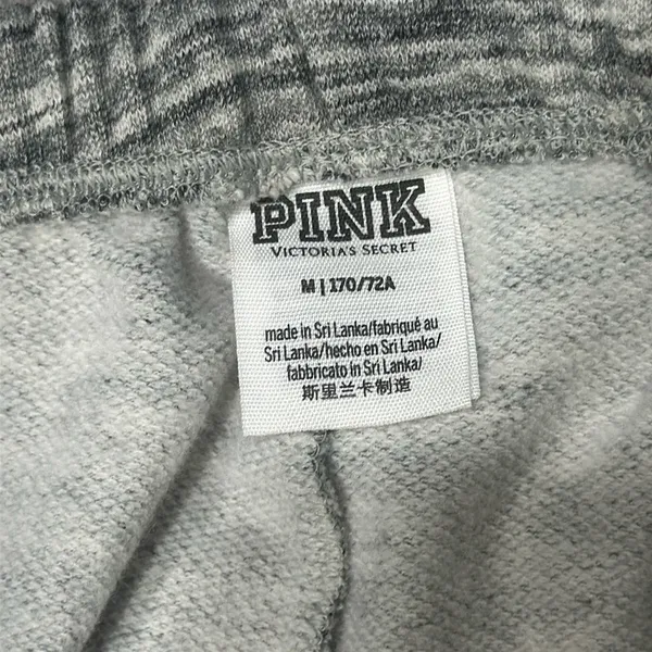 PINK Victoria's Secret Gray Joggers With White Pink Lettering - Image 4