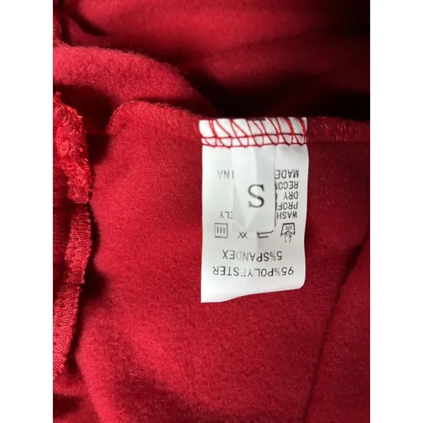 Red Unisex Jogger Sweatpants Drawstring Elastic Waist Classic Minimalist Small‎ - Image 7