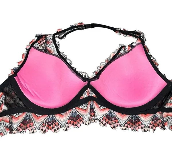 PINK Victoria’s Secret Multi Aztec Lightly Lined Lace Bralette Bra size Medium - Image 6