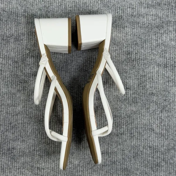 DV Dolce Vita Size-7 Women's Lumena Strappy Thong Block Heel Sandals White - Image 3