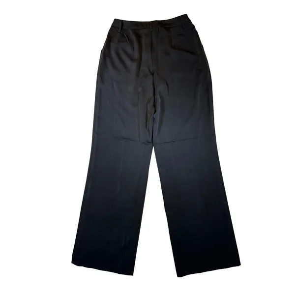 Versona Modern Wide Leg Trousers Black High Rise Pleated Dress Pants Womens 6 - Image 2