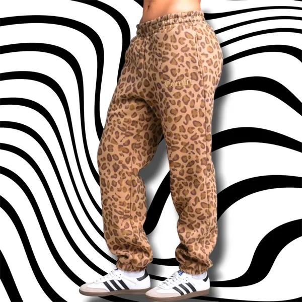 •NEW• CMFRT Womens minimalist Straight leopard sweatpants • Size XL - Image 4