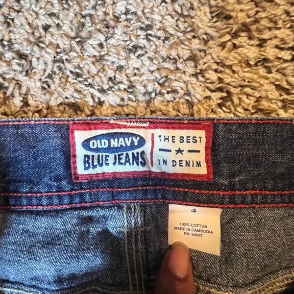 Old Navy Blue Jeans Womens 4 Dark Wash Carpenter Wide Leg High Rise Side‎ Slit - Image 2