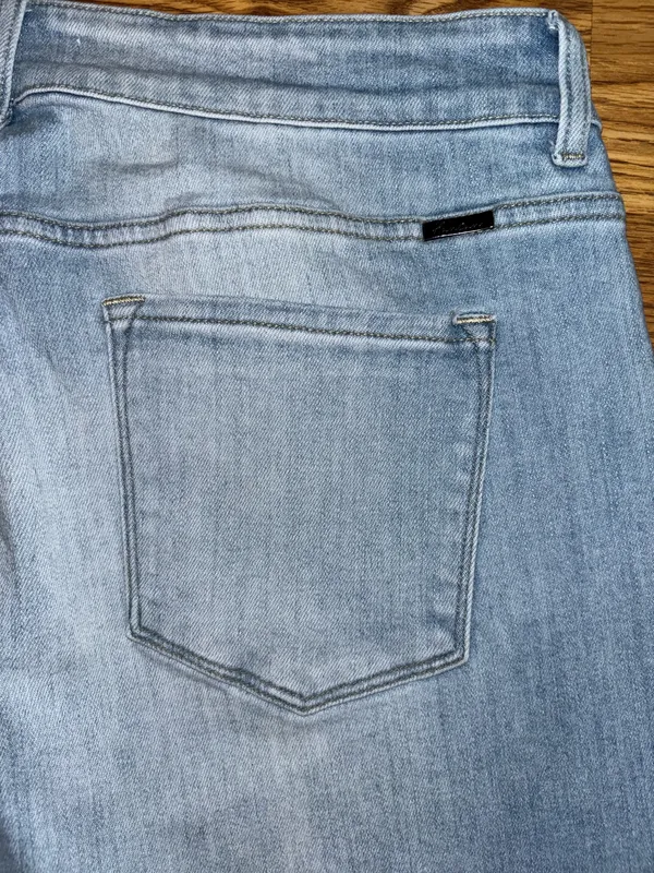 Kancan Bootcut Jeans Women’s Plus Size 22 Light Wash Distressed Raw Hem Slits - Image 13