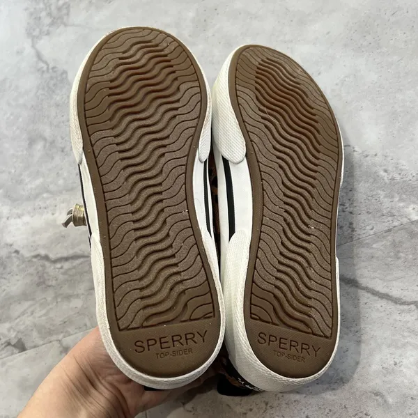 Sperry Womens Pier Wave Ltt Canvas Lifestyle Slip-On Sneakers Animal Print Sz 6‎ - Image 6