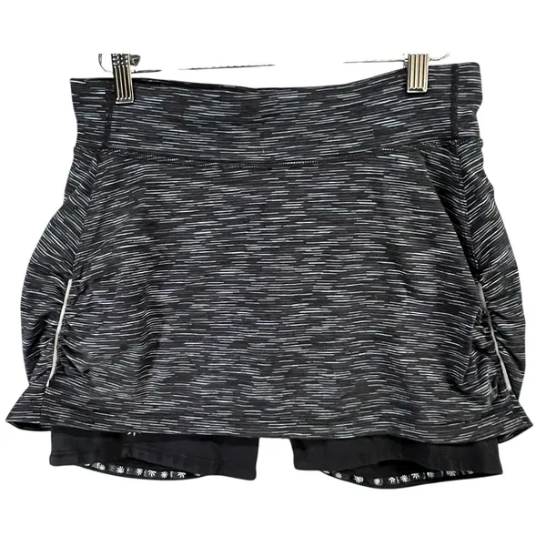 Athleta Contender 2 in 1‎ Skort Womens S Black Space Dye Running Trail Athletic - Image 2