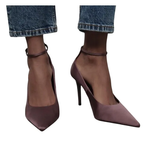 Zara 2252/410 Satin Effect Pumps Pink Womens Size 9 40 - Image 4