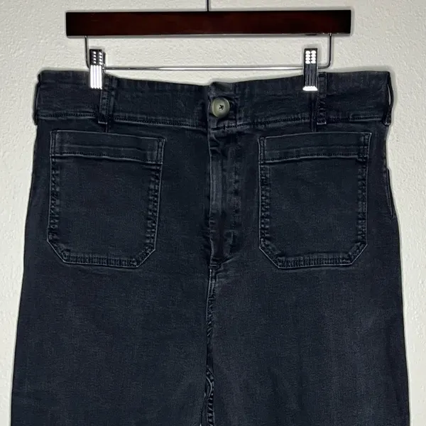Anthropologie Maeve The Colette High Rise Crop Wide Leg Jeans Patch Pocket - Image 6