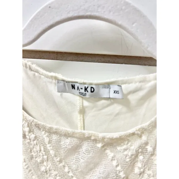 NA-KD Sleeveless Lace Seam Detail Bodycon Maxi Dress Off White Women's Size XXS - Image 6