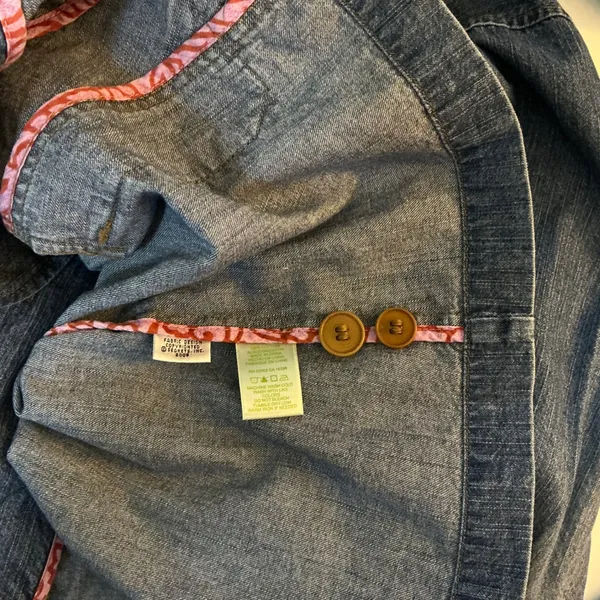 Sigrid Olsen Utility Denim Jacket XL Blue 100% Cotton Barn Chore Boho Coat Fall - Image 5