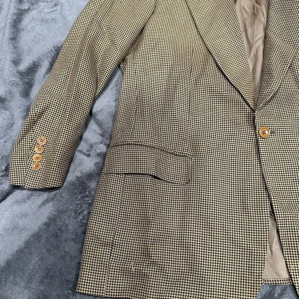 Lubiam Blazer Sports Coat Jacket Men's 50R Wool/Silk Plaid‎ Made In Italy - Image 2