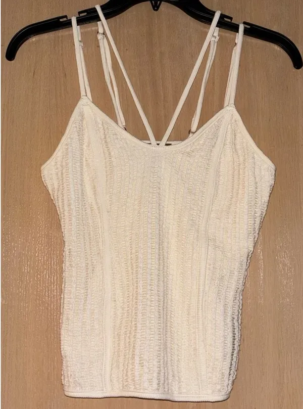 Ivory Lace Fitted Tank by 33 Coastal Tan - Image 3