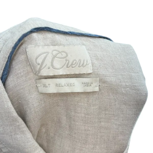 J. Crew Relaxed-fit short-sleeve Baird McNutt Irish linen shirt Beige XL Tall‎ - Image 9