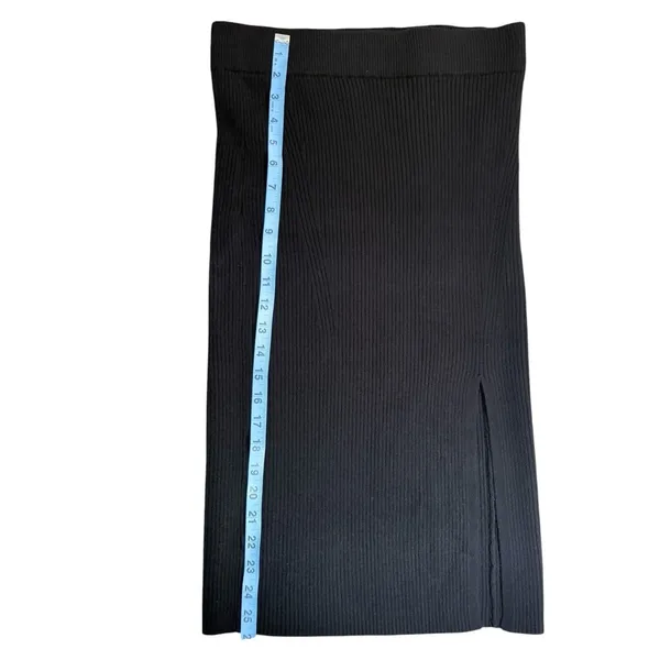 Abercrombie & Fitch NWT Black Ribbed Knit Midi Skirt‎ Side Slit Small NEW - Image 4
