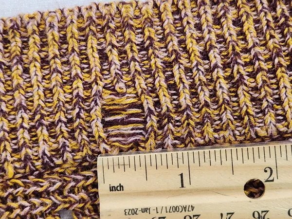 Daytrip Brown and Yellow Knit Cardigan Sweater Size Medium Flaw - Image 5
