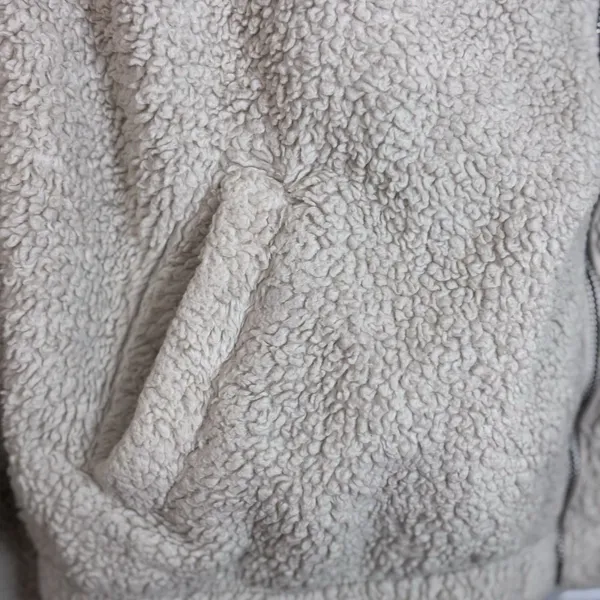Abercrombie & Fitch Sherpa hoodie Women Large Soft a&f Langenlook gorcpore cream - Image 4