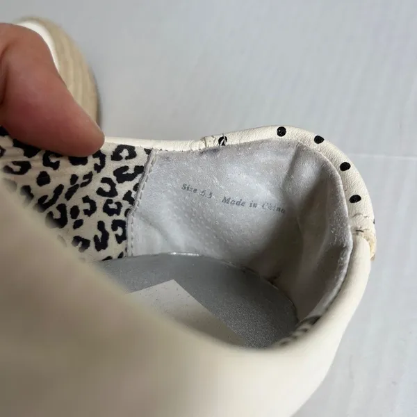 Dolce Vita Sz 6.5 White‎ Leather Platform Espadrille Slip On Shoes Zipper Front - Image 8