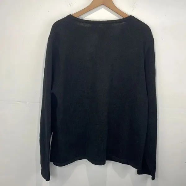 Classic Elements Woman Holiday Sweater Black Cardigan size 20-22W Vintage - Image 7