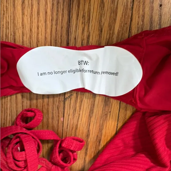 Andie‎ String Bikini Set Ribbed Flame Red size XL NWT/NWOT - Image 6