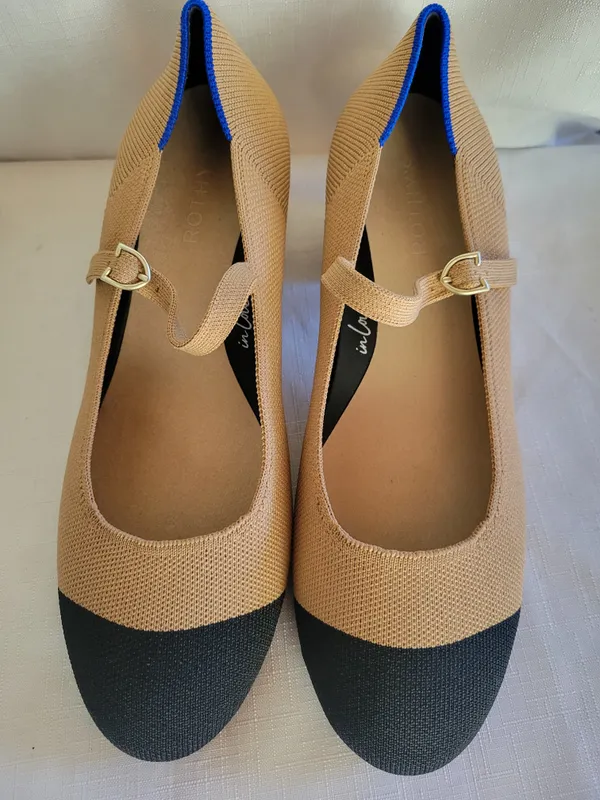 Rothy's Wome's Mary Jane Block Heel Pumps Camel Tan Size 9.5 - Image 10