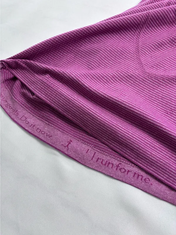 lululemon athletica Swiftly Tech Racerback Tank Magenta size 8 Motivational hem - Image 10