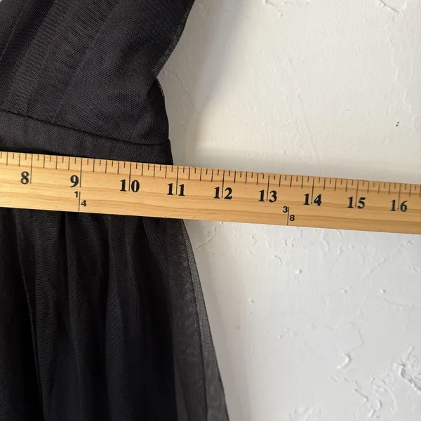 Luxxel Dress Small Black Plunge Maxi Gown Criss Cross Back NWT Fairy‎ Grunge - Image 6