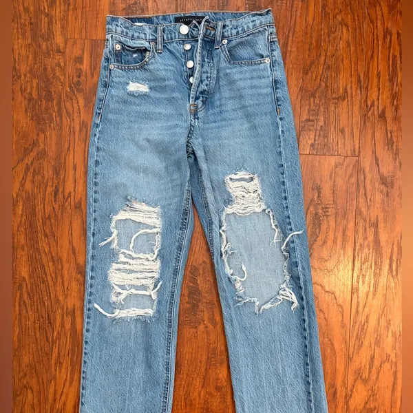 Aeropostale 90s baggy Button-Fly Light Blue Jeans - Image 2