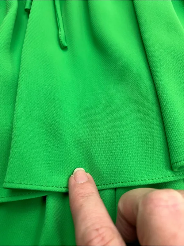 Amanda Uprichard Kelly Green Tiered Mini Dress Cutout‎ Front Summer Womens XS - Image 6