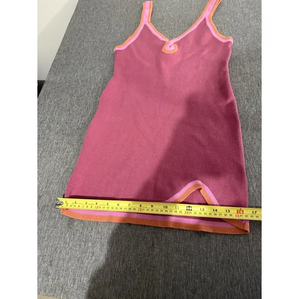 Free People Beach Pink Blair Sweater Knit Mini Dress Sz L Vacation Coastal - Image 5