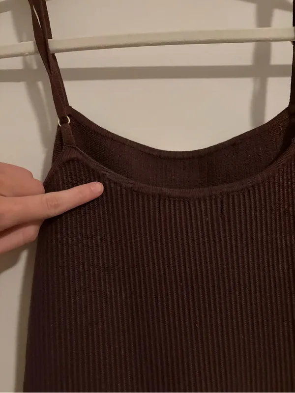 House of Harlow Chocolate Brown Ribbed Mini Dress size XS - Image 7