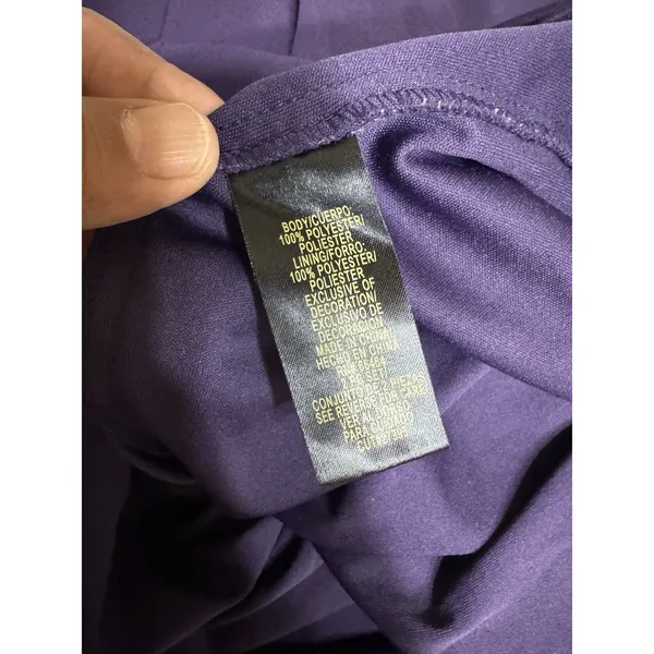 Studio 1 Sleeveless Purple Formal Gown Lined‎ Women's Size 16 Sequins and Beads - Image 3