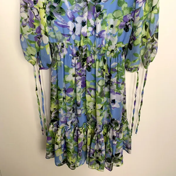Taylor Floral Chiffon Mini Dress Enchanted Bloom Floral Womens Size 6 - Image 4