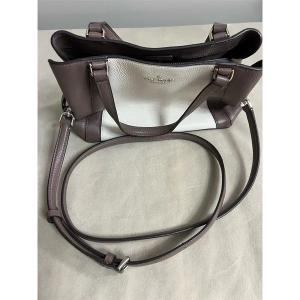Kate Spade Jackson Medium Satchel Brown/White Colorblock Bag - Image 11