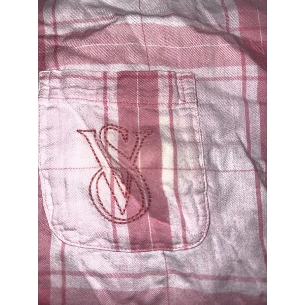 Victoria's Secret Pink Sz‎ XL Plaid Short Sleeve Pajama Set Cotton Pajamas - Image 7