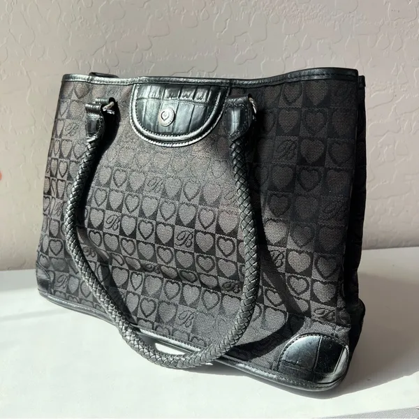 Brighton Black Canvas with Leather Detail Purse - Image 2