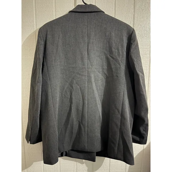 Lake Charcoal Gray Double Breasted Blazer and Midi Skirt Suit Set Made in Korea - Image 3