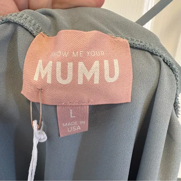 Show Me Your Mumu Verona Cowl Dress in Silver Sage Crisp Size Large - Image 7