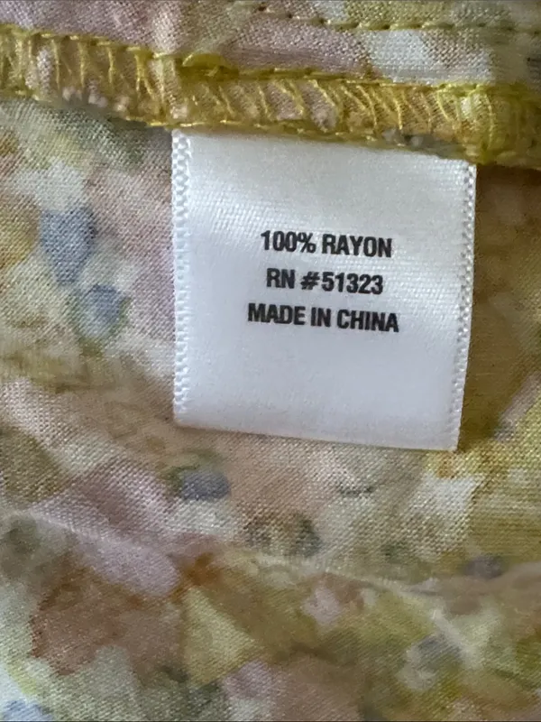 MSK Floral Yellow Rayon Sundress - Lightweight Women's Dress Size Medium - Image 14