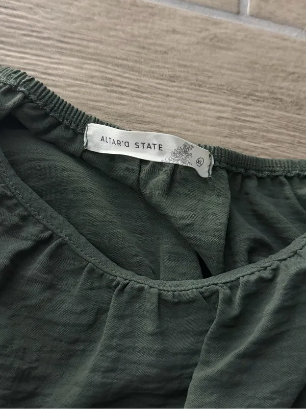 Altar'd State Green Cropped long sleeve Top - Image 5